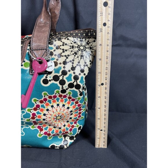 FOSSIL Bright Multi Color Key-Per‎ Purse Bohemain Dot Whimical-EUC - Picture 7 of 14